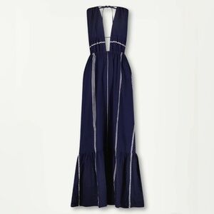 Lemlem LELISA COVERUP | V Neck Dress in NuNu Navy